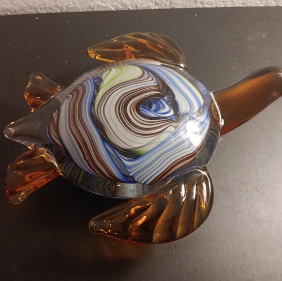 STUNNING NEW White Cristal Murano Italy 8" Tortoise Art Glass Sculpture. - Picture 2 of 7